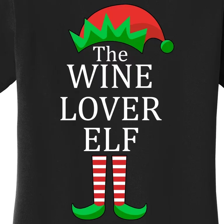 Wine Lover Elf Family Matching Christmas Women's T-Shirt