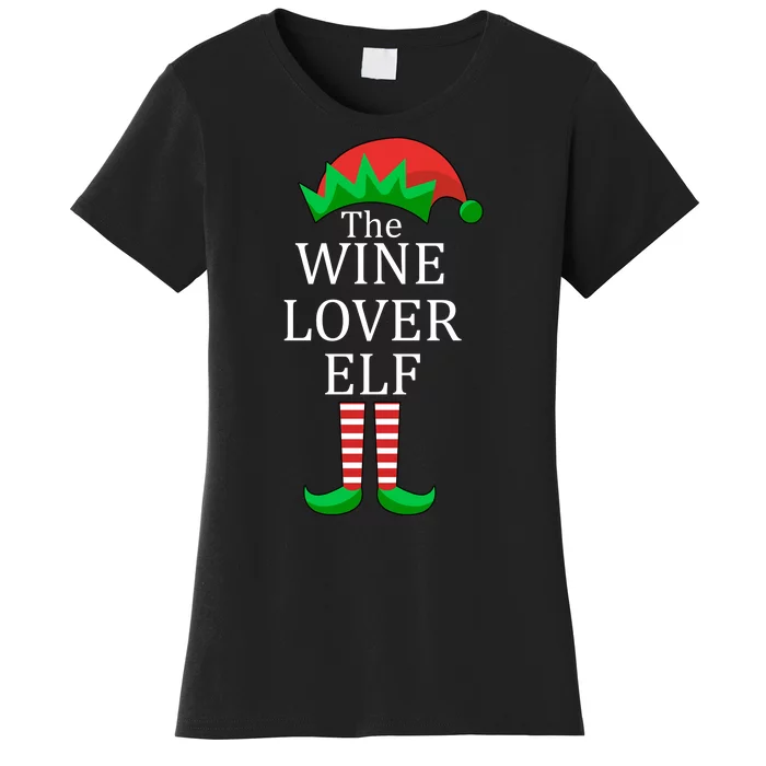 Wine Lover Elf Family Matching Christmas Women's T-Shirt