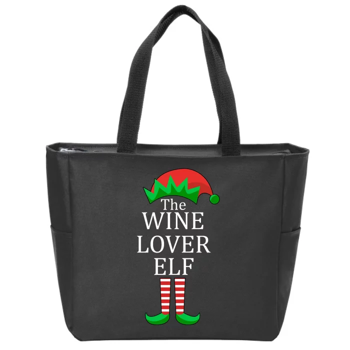 Wine Lover Elf Family Matching Christmas Zip Tote Bag