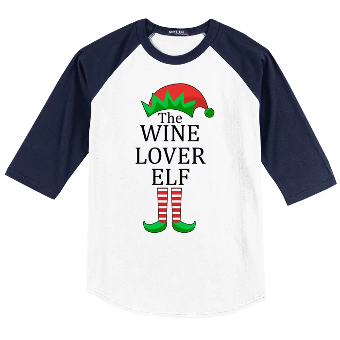 Wine Lover Elf Family Matching Christmas Baseball Sleeve Shirt