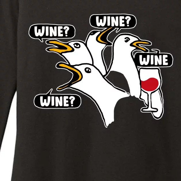 Wine Seagulls Womens CVC Long Sleeve Shirt