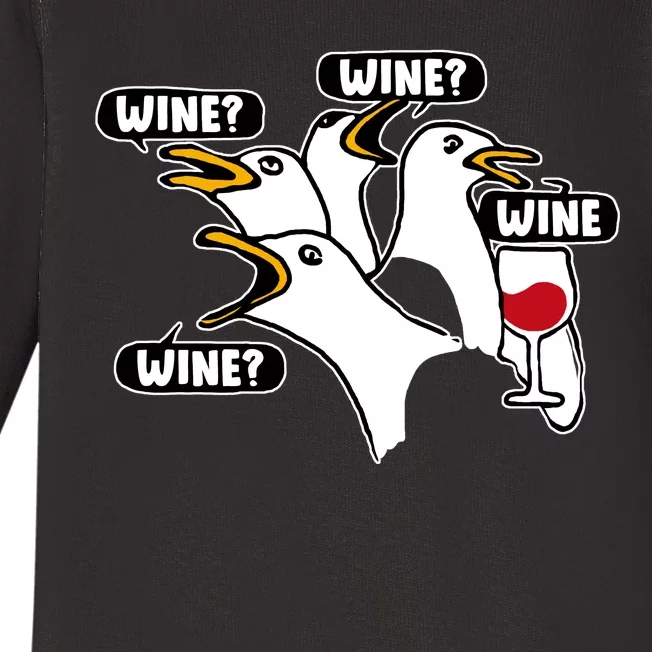 Wine Seagulls Baby Long Sleeve Bodysuit