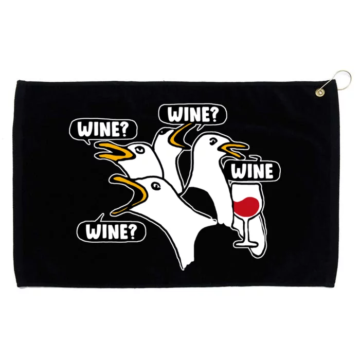 Wine Seagulls Grommeted Golf Towel