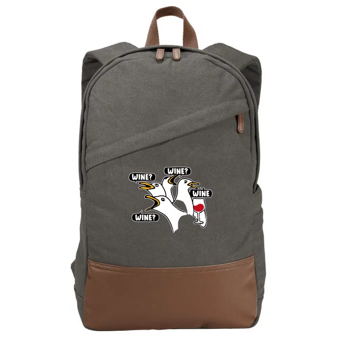 Wine Seagulls Cotton Canvas Backpack