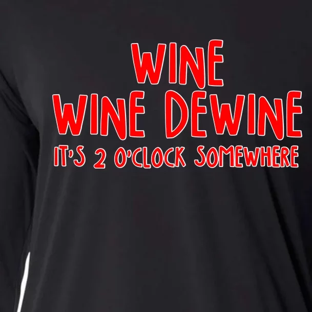 Wine Wine Dewine It's 2 O'Clock Somewhere Cooling Performance Long Sleeve Crew