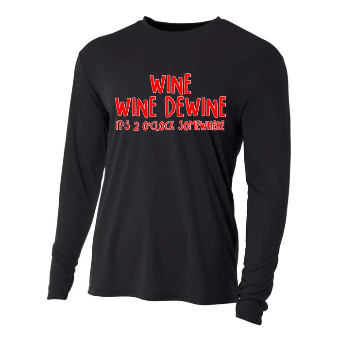 Wine Wine Dewine It's 2 O'Clock Somewhere Cooling Performance Long Sleeve Crew