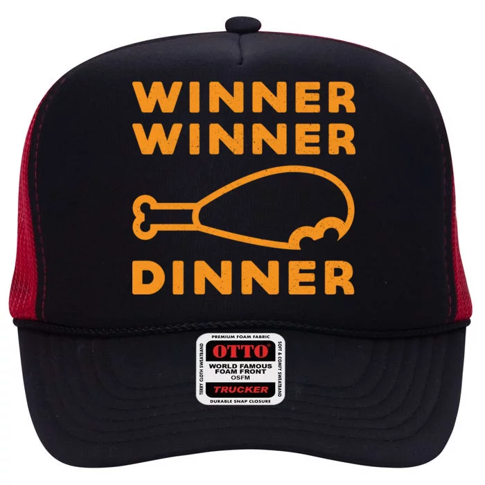 Winner Winner Chicken Dinner Funny Gaming High Crown Mesh Trucker Hat