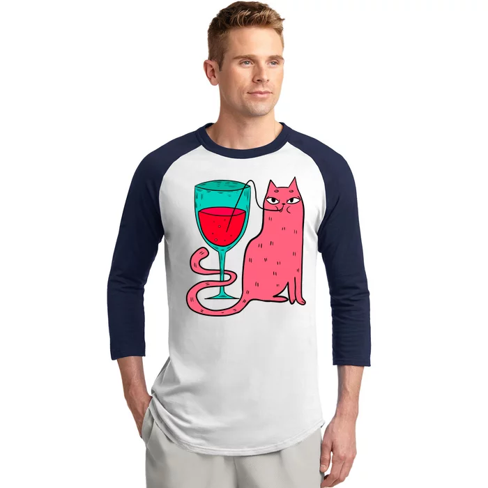 Wino Kitty Baseball Sleeve Shirt