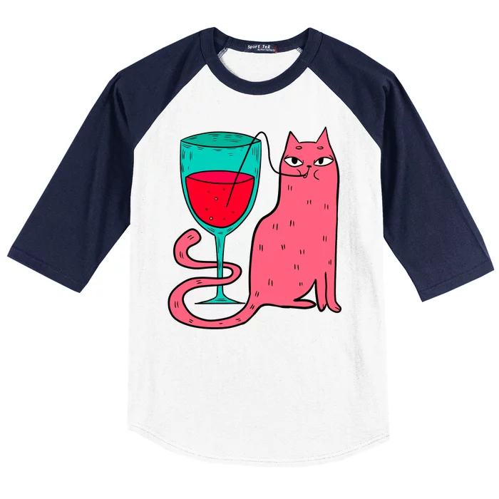 Wino Kitty Baseball Sleeve Shirt