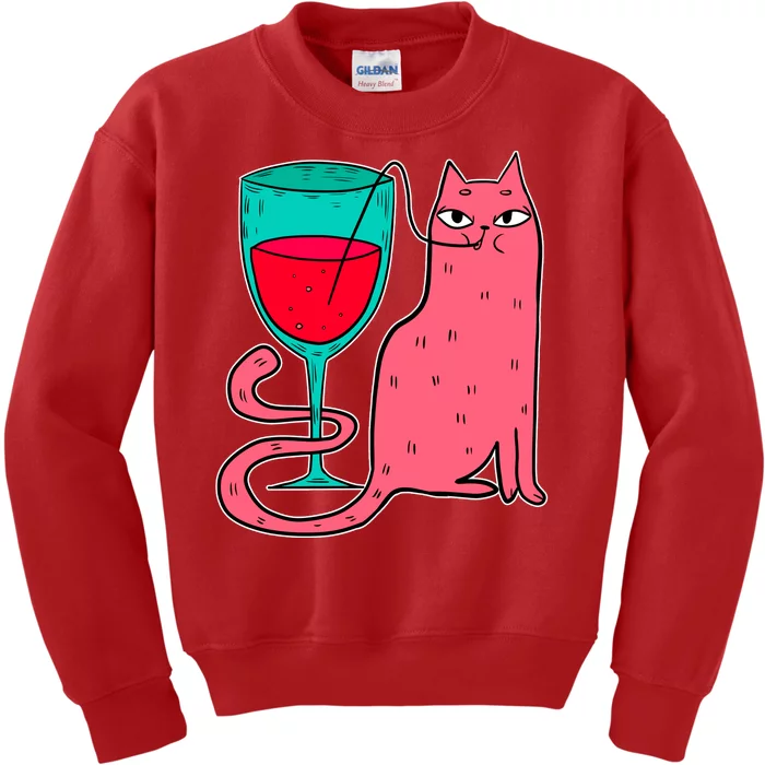 Wino Kitty Kids Sweatshirt