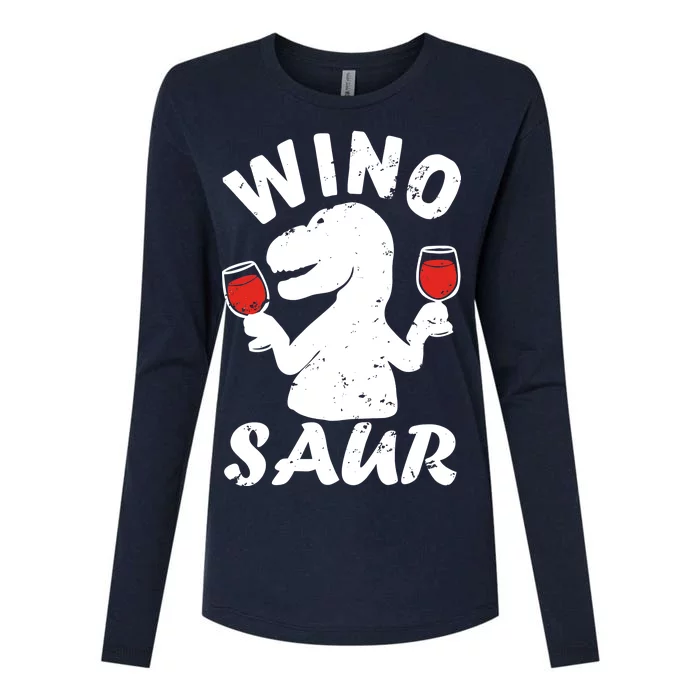 Wino Saur Funny Wine Womens Cotton Relaxed Long Sleeve T-Shirt