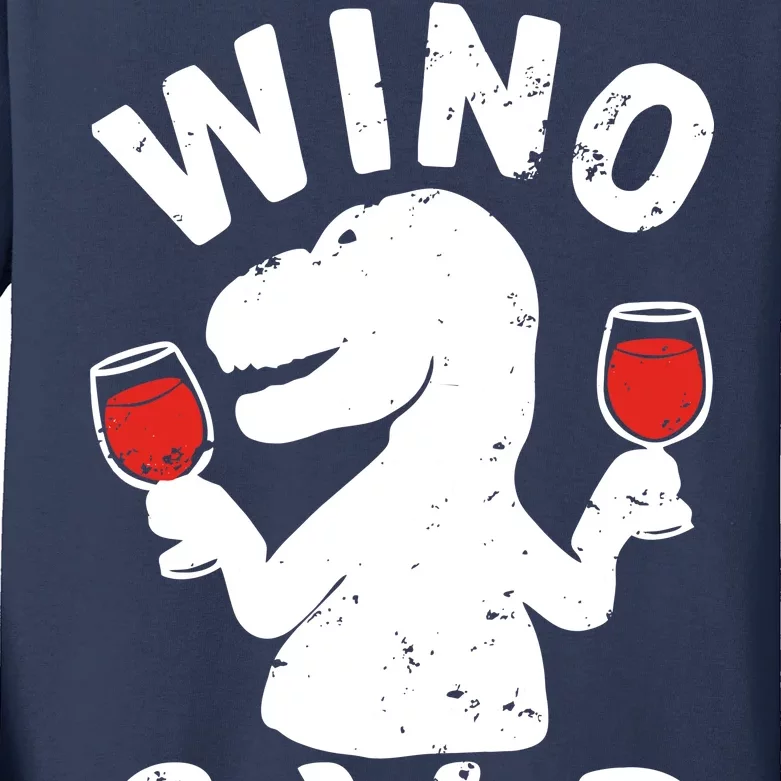 Wino Saur Funny Wine Kids Long Sleeve Shirt