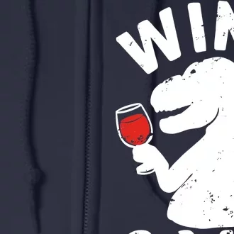 Wino Saur Funny Wine Full Zip Hoodie