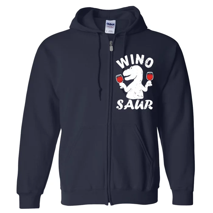 Wino Saur Funny Wine Full Zip Hoodie