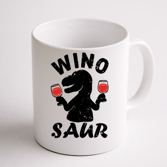 Wino Saur Funny Wine Front & Back Coffee Mug