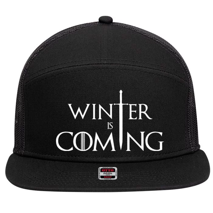 Winter Is Coming 7 Panel Mesh Trucker Snapback Hat