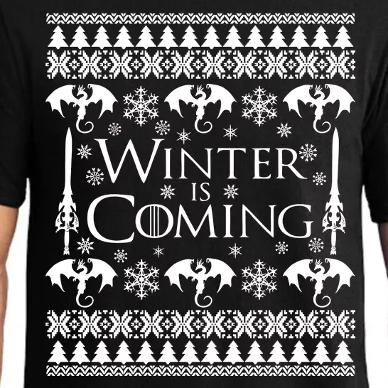 Winter is Coming Ugly Christmas Sweater Design Pajama Set