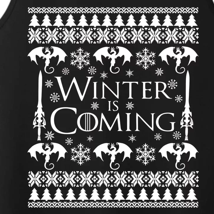 Winter is Coming Ugly Christmas Sweater Design Performance Tank