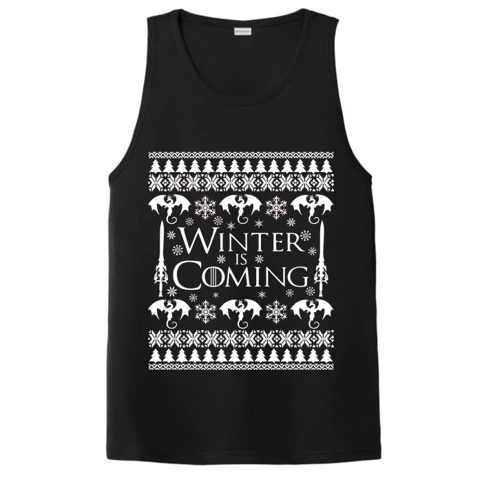 Winter is Coming Ugly Christmas Sweater Design Performance Tank