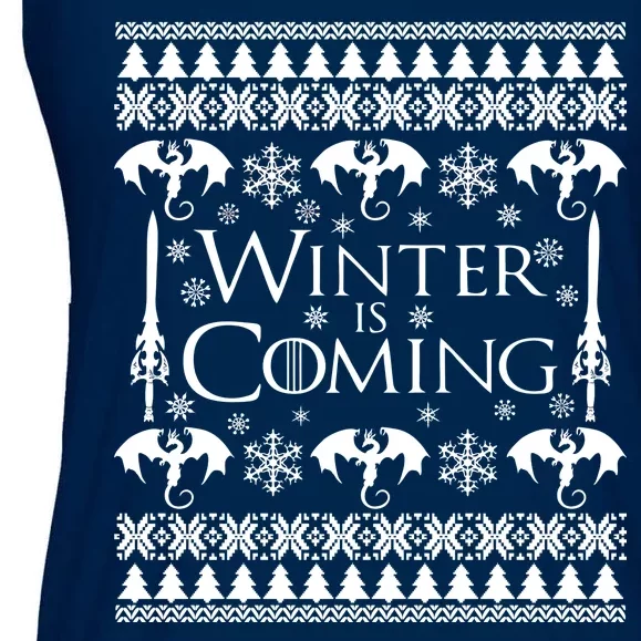 Winter is Coming Ugly Christmas Sweater Design Ladies Essential Flowy Tank