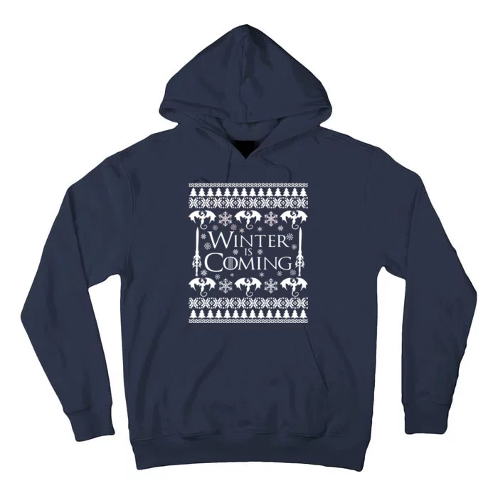 Winter is Coming Ugly Christmas Sweater Design Tall Hoodie