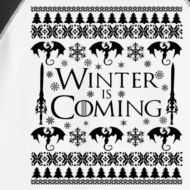 Winter is Coming Ugly Christmas Sweater Design Toddler Fine Jersey T-Shirt