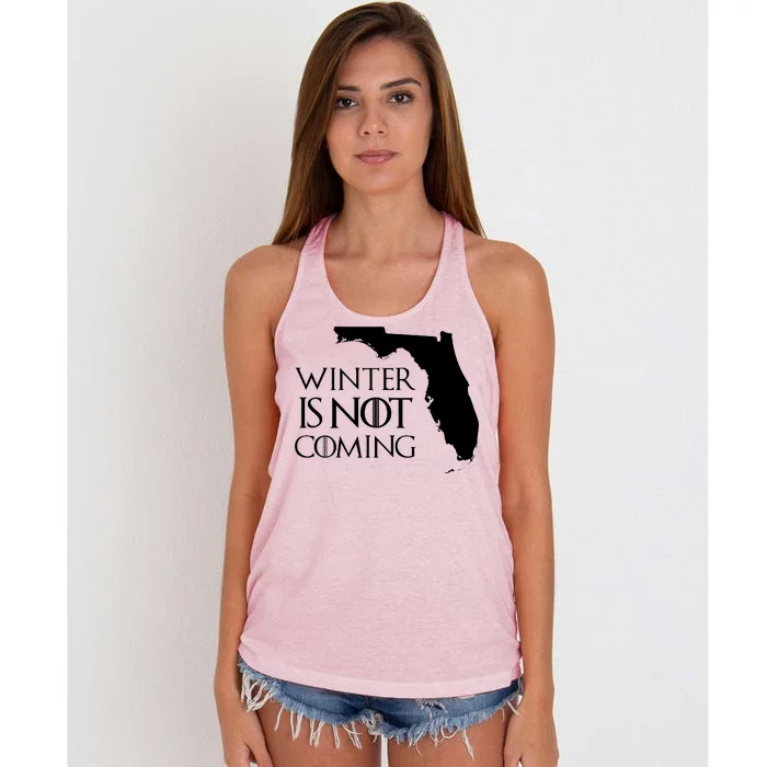 Winter Is Not Coming Florida Women's Knotted Racerback Tank