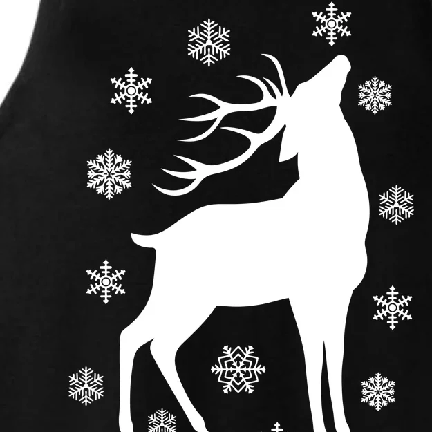 Winter Reindeer Ladies Tri-Blend Wicking Tank