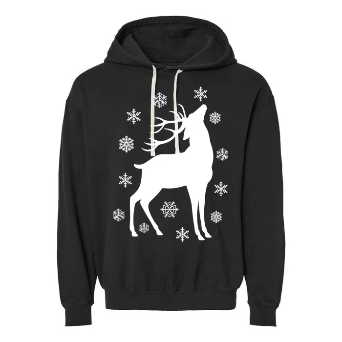 Winter Reindeer Garment-Dyed Fleece Hoodie