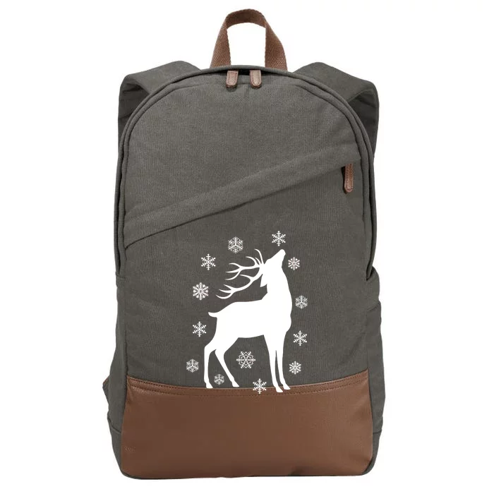 Winter Reindeer Cotton Canvas Backpack