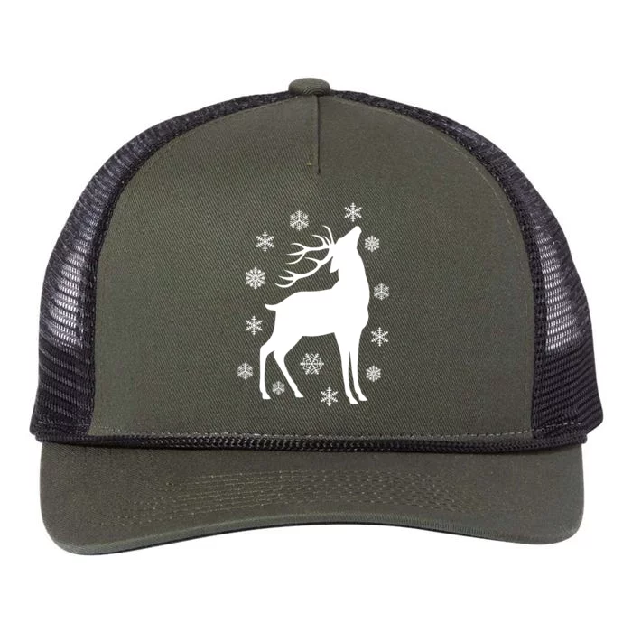 Winter Reindeer Retro Rope Trucker Hat Cap