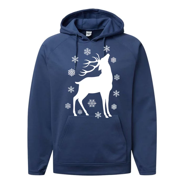 Winter Reindeer Performance Fleece Hoodie