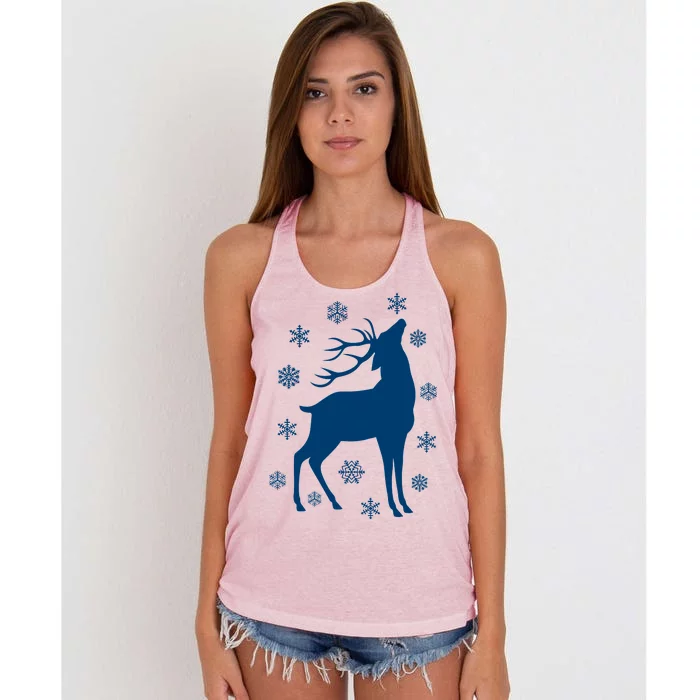 Winter Reindeer Women's Knotted Racerback Tank