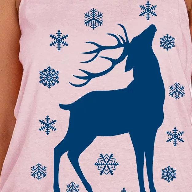 Winter Reindeer Women's Knotted Racerback Tank