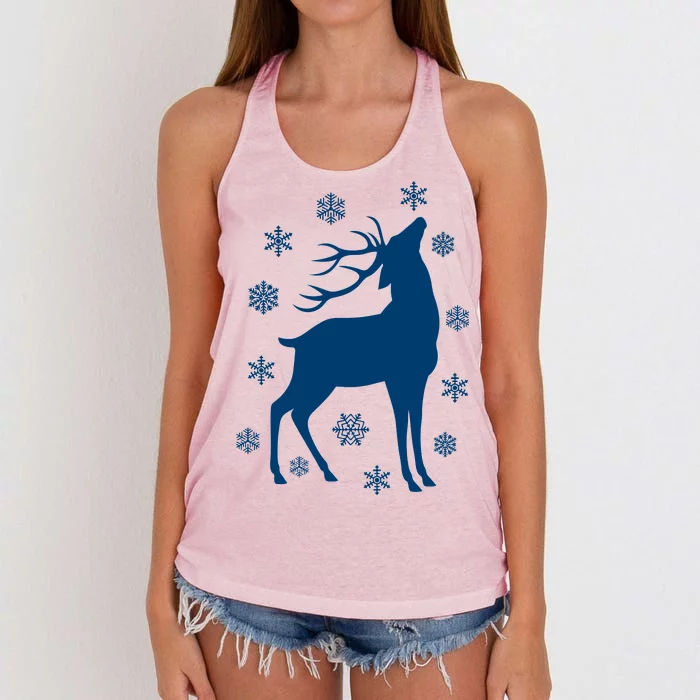 Winter Reindeer Women's Knotted Racerback Tank