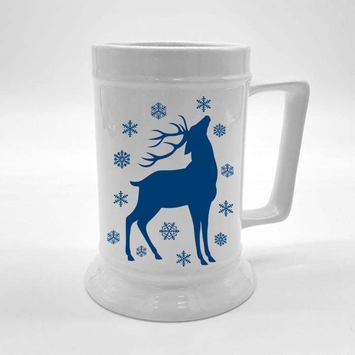 Winter Reindeer Front & Back Beer Stein