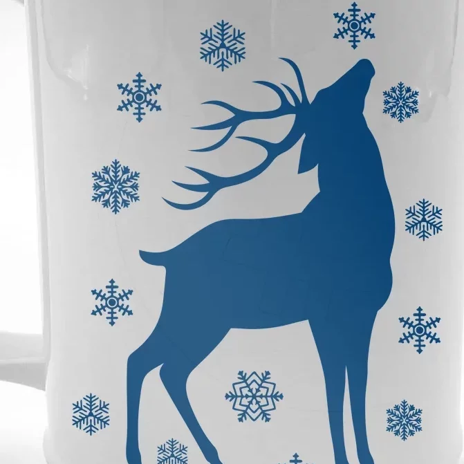 Winter Reindeer Front & Back Beer Stein