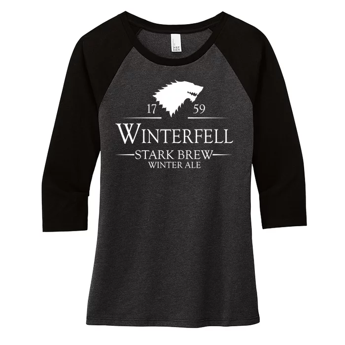 Winterfell College Stark Brew Women's Tri-Blend 3/4-Sleeve Raglan Shirt