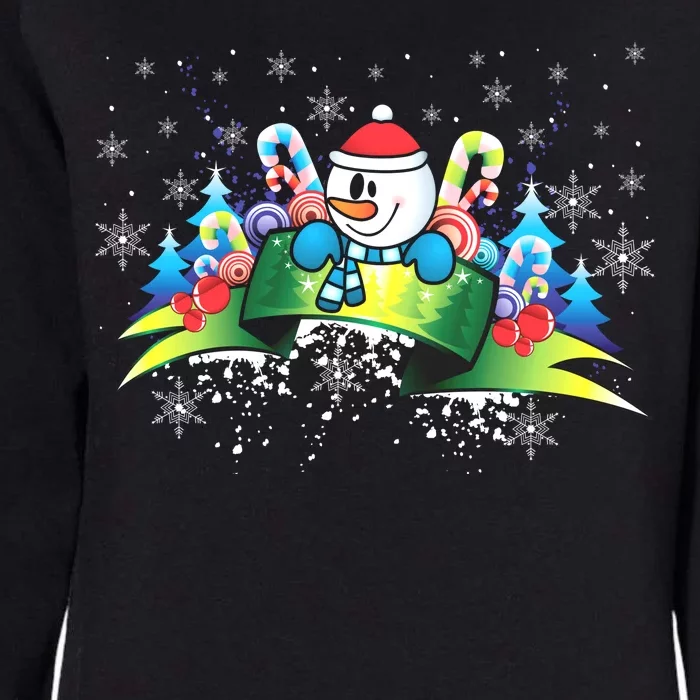 Winter's Snowman Holiday Womens California Wash Sweatshirt