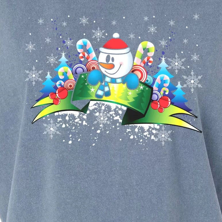 Winter's Snowman Holiday Garment-Dyed Women's Muscle Tee