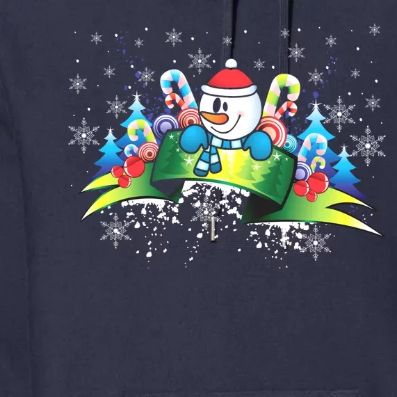 Winter's Snowman Holiday Premium Hoodie