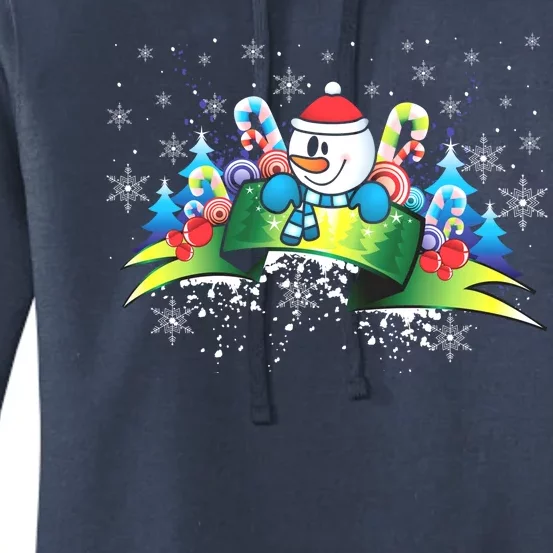 Winter's Snowman Holiday Women's Pullover Hoodie