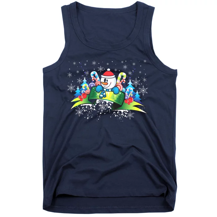 Winter's Snowman Holiday Tank Top