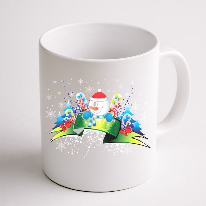 Winter's Snowman Holiday Front & Back Coffee Mug