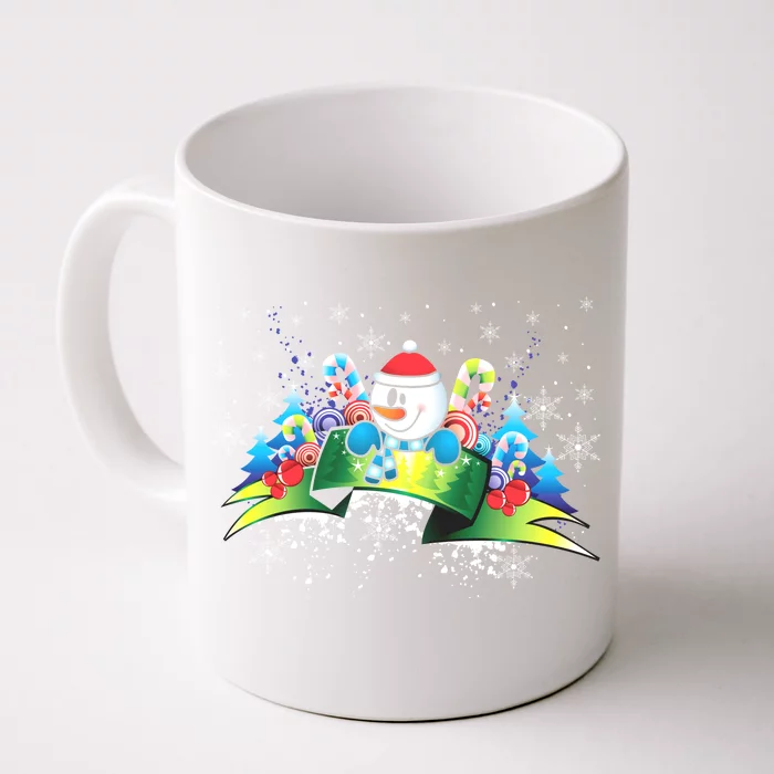 Winter's Snowman Holiday Front & Back Coffee Mug