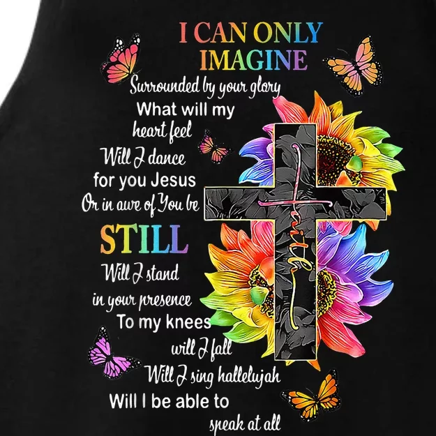 Womens I Only Can Imagine Faith Christian Faith Jesus God Lover Ladies Tri-Blend Wicking Tank