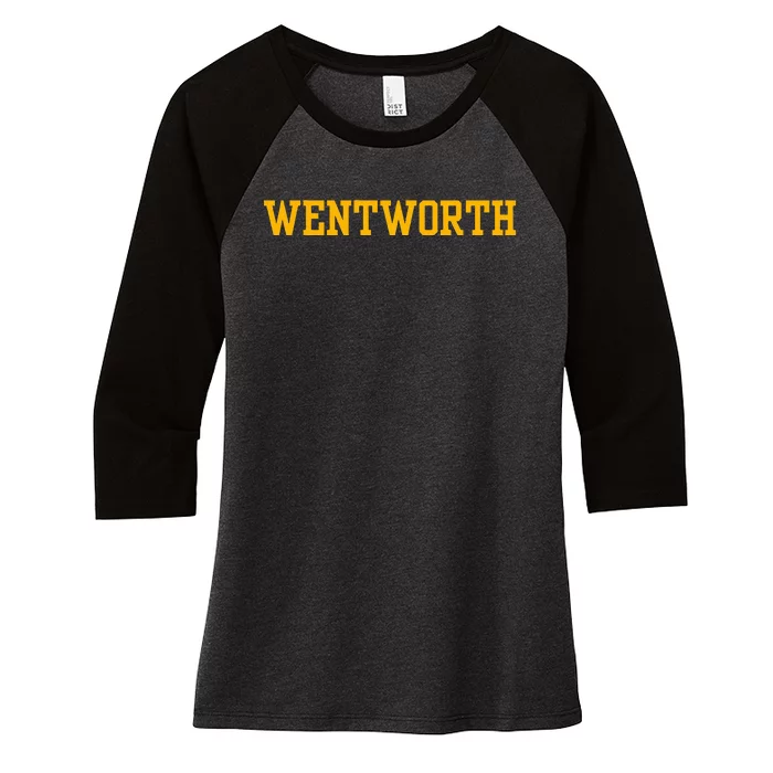 Wentworth Institute Of Technology Sports Fan Apparel Women's Tri-Blend 3/4-Sleeve Raglan Shirt