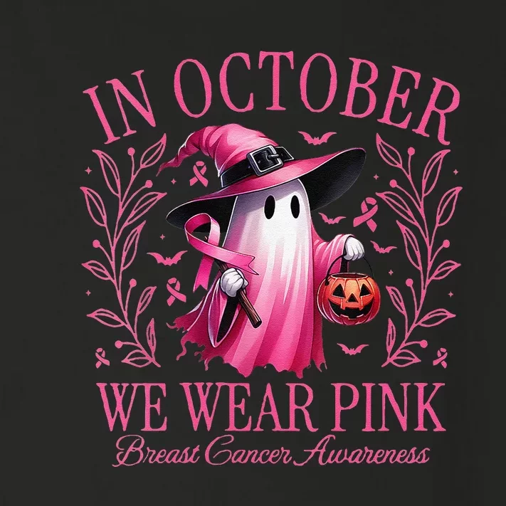 Women In October We Wear P.Ink Breast Cancer Awareness Halloween Gift Toddler Long Sleeve Shirt