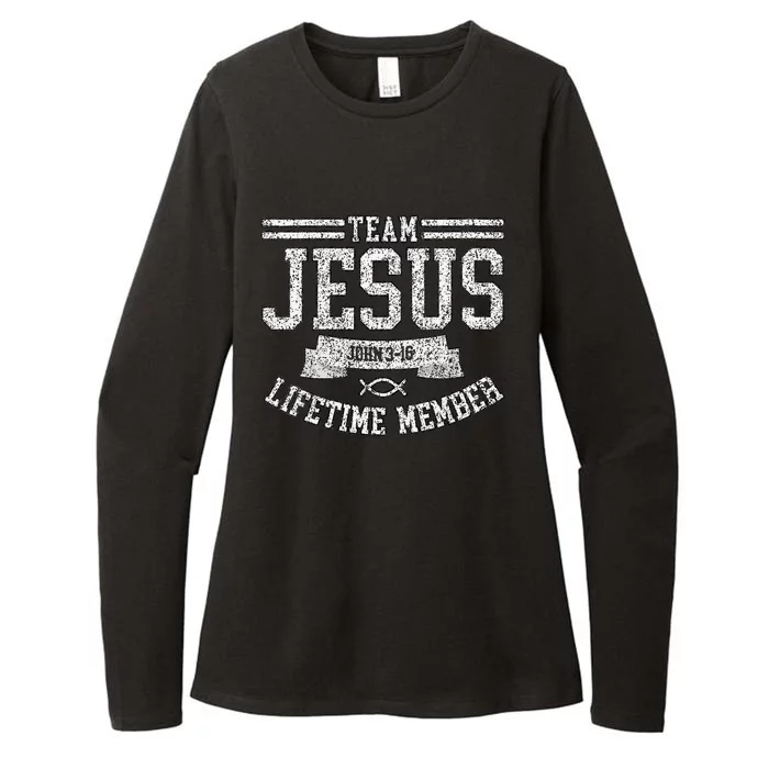 Womens Im On Team Jesus Christian Lifetime Member Womens CVC Long Sleeve Shirt