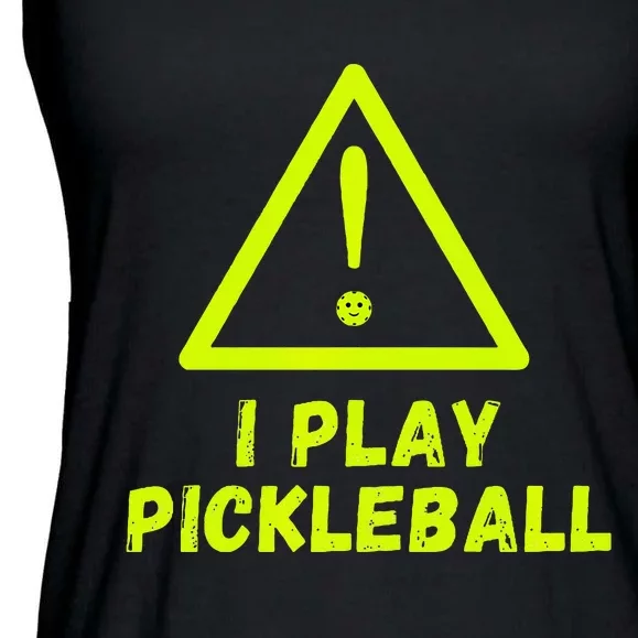 Warning I play Pickleball front and back with website name. Ladies Essential Flowy Tank